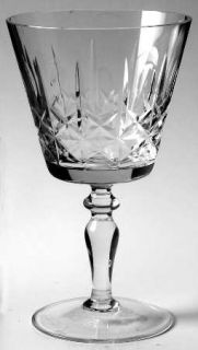 Unknown Crystal Unk7273 Water Goblet   Cut,Criss Cross,Vertical&Thumbprints