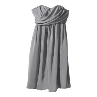 TEVOLIO Womens Satin Strapless Dress   Cement Gray   8