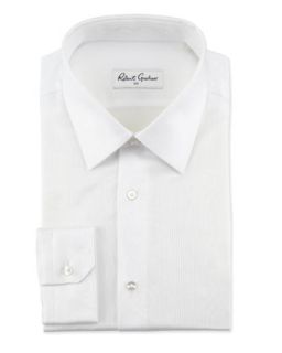 Alex Tonal Jacquard Sport Shirt, White