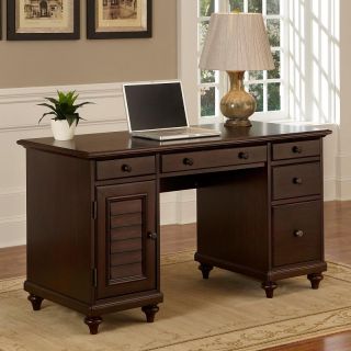 Home Styles Bermuda Espresso Pedestal Desk Dark Brown   5542 18