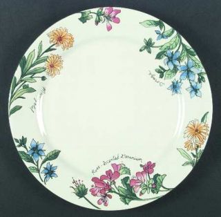 Sakura Geranium Dinner Plate, Fine China Dinnerware   Majesticware,Floral,White