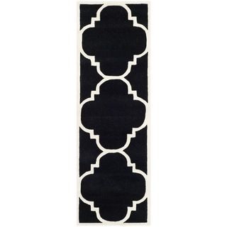 Safavieh Handmade Moroccan Chatham Black Wool Rug (23 X 11)