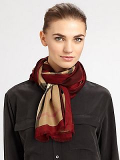 Burberry Haymarket Check Scarf   Red