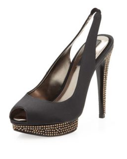 Falcon Peep Toe Slingback Pump, Black