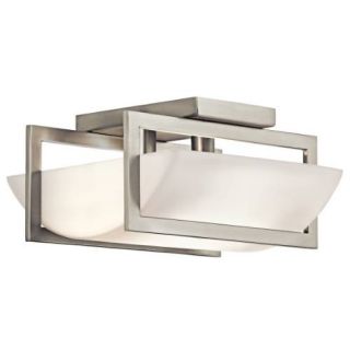 Kichler 42419NI Soft Contemporary/Casual Lifestyle Semi Flush 2 Light Fixture Brushed Nickel