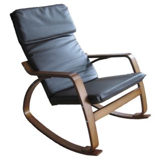 Scandinavian Contemporary Faux Leather Rocking Chair   TXRC 01/CH