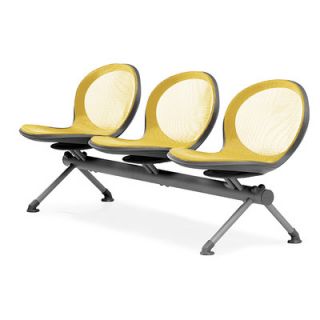 OFM Net Series Mesh Three Chair Beam Seating NB 3 Color: Yellow
