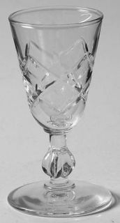 Libbey   Rock Sharpe Diamond Cut Cordial Glass   Stem #3003,Cut