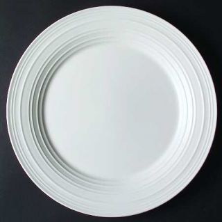 Mikasa Swirl White Dinner Plate, Fine China Dinnerware   All White,Embossed Ring