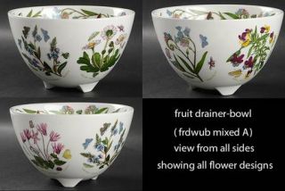 Portmeirion Botanic Garden Fruit Drainer Bowl, Fine China Dinnerware   Various P