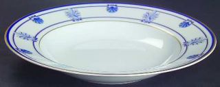 Tiffany Shell & Thread (Limoges) Rim Soup Bowl, Fine China Dinnerware   Blue Ban