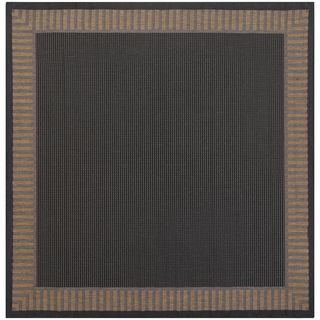 Recife Wicker Stitch Black And Cocoa Rug (86 Square) (BlackSecondary colors: CocoaPattern: BorderTip: We recommend the use of a non skid pad to keep the rug in place on smooth surfaces.All rug sizes are approximate. Due to the difference of monitor colors