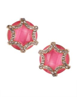 Crystal Starburst Earrings, Pink