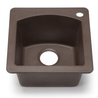 Blanco Silgranit Diamond Cafe Brown Dual Mount Bar Sink (Cafe brownCut out template providedStyle: Dual mountSink type: BarExterior dimensions: 15 inches wide x 15 inches long x 8 inches deepInterior dimensions: 11.5 inches wide x 11.5 inches longModel: 4