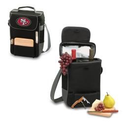 Picnic Time San Francisco 49ers Duet Tote (BlackComes with wine and cheese service for two InsulatedAdjustable shoulder strapDimensions: 14 inches high x 10 inches wide x 6 inches deepIncludesOne (1) 6 x 6 inch cheese boardStainless steel cheese knife wit