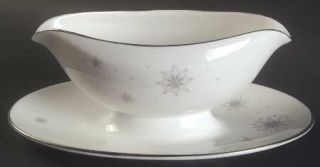 Royal Worcester Celeste Gravy Boat with Attached Underplate, Fine China Dinnerwa