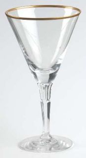 Fostoria Golden Flair Wine Glass   Stem #6087, Gold    Trim